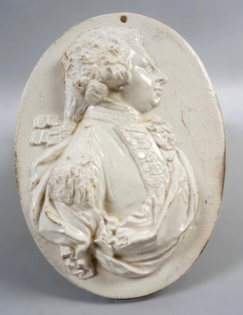 WEDGWOOD GLAZED CREAMWARE PORTRAIT