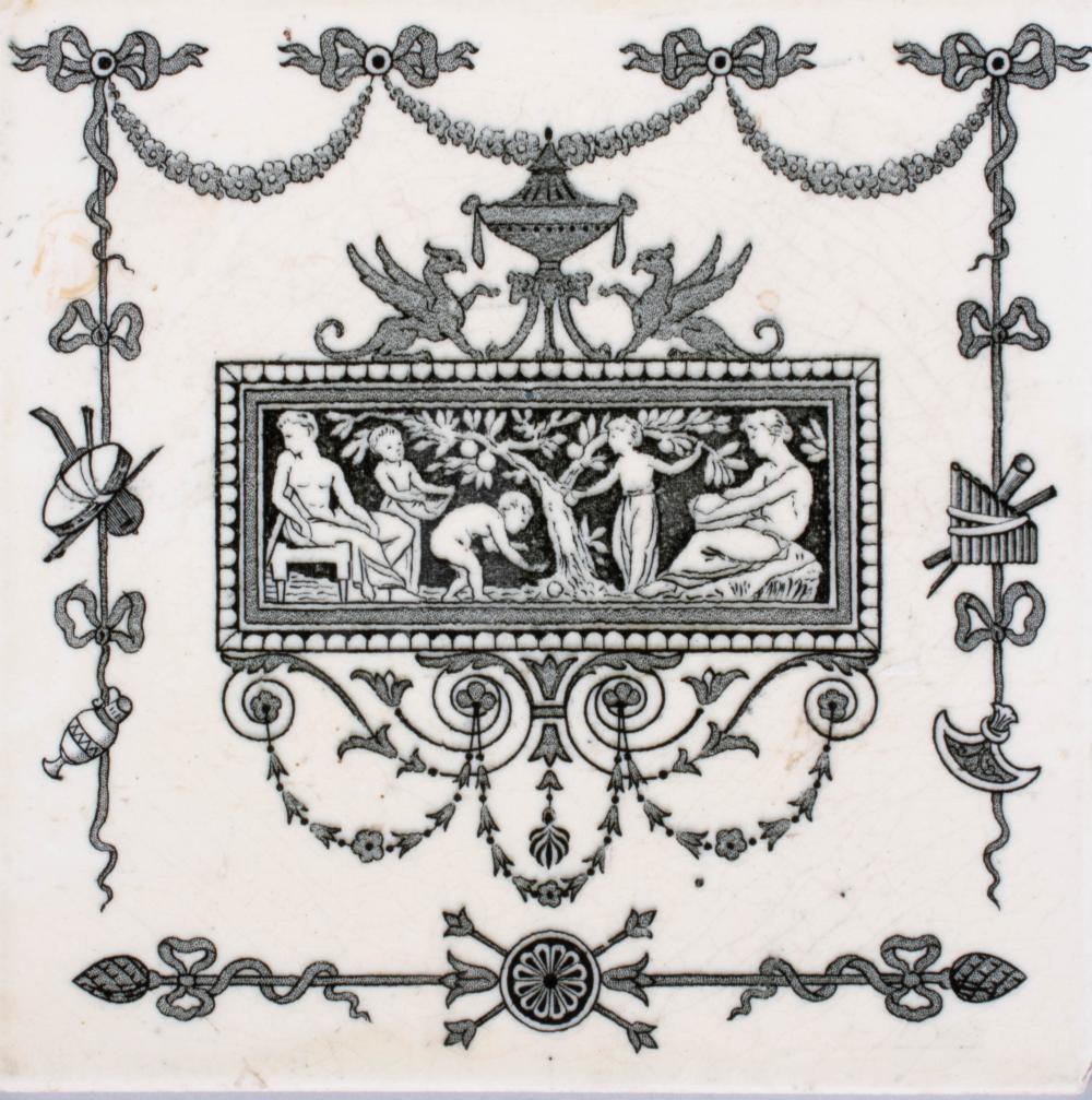 WEDGWOOD TILE WITH BLACK AND WHITE