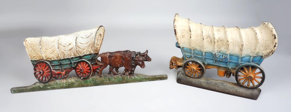 PIONEER WAGON CAST IRON DOORSTOPS