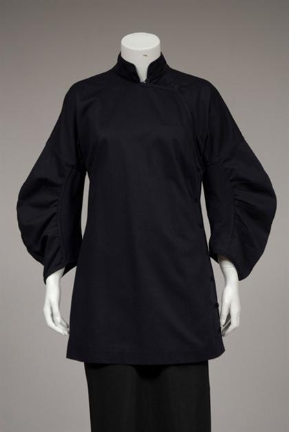 Black cotton twill Prada cheongsam tunic
