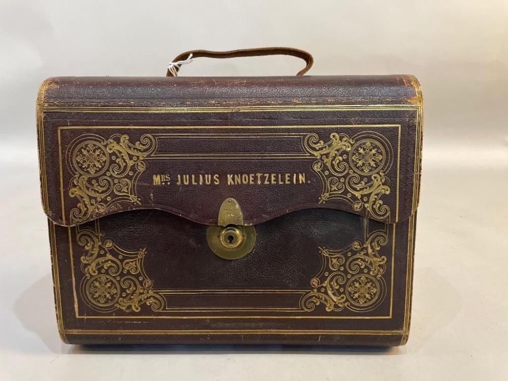 GERMAN LADIES LEATHER WRITING BOX  2ebf3b