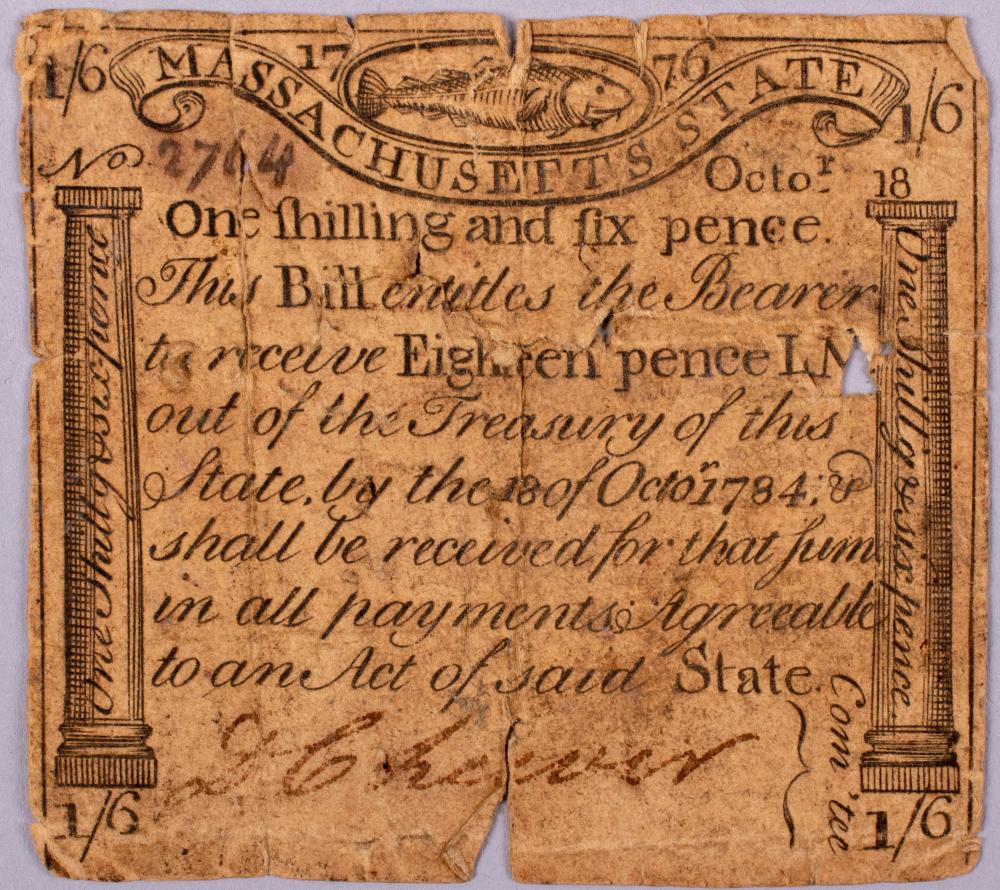 PAUL REVERE CODFISH ISSUE NOTE,