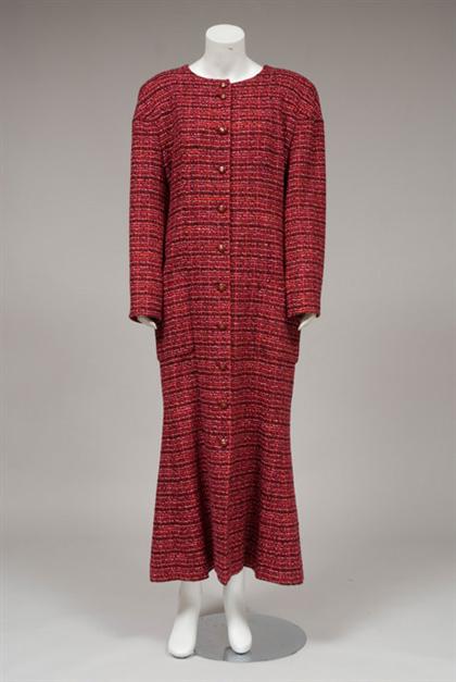 Cranberry boucle Chanel coat  4acc3