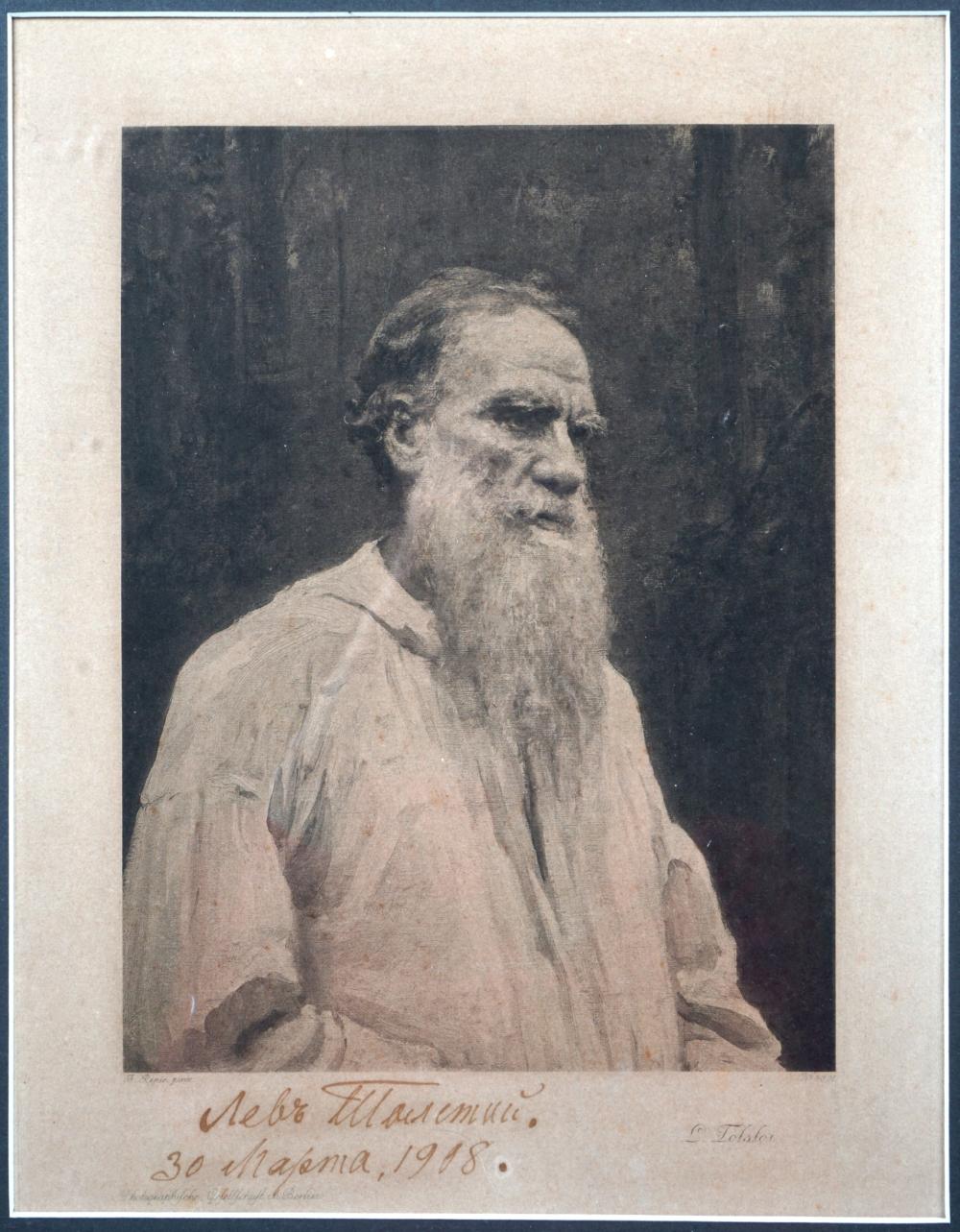 LEO TOLSTOY AUTOGRAPHED PORTRAIT 2ebfc2