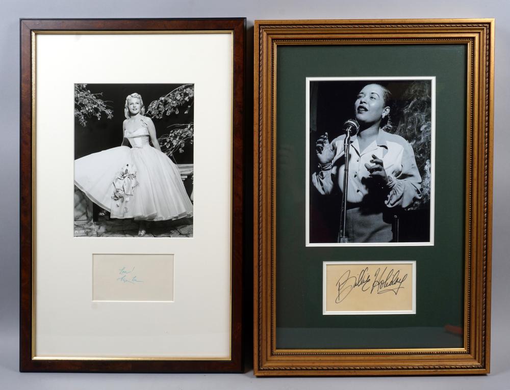 BILLIE HOLIDAY AND PEGGY LEE AUTOGRAPHS