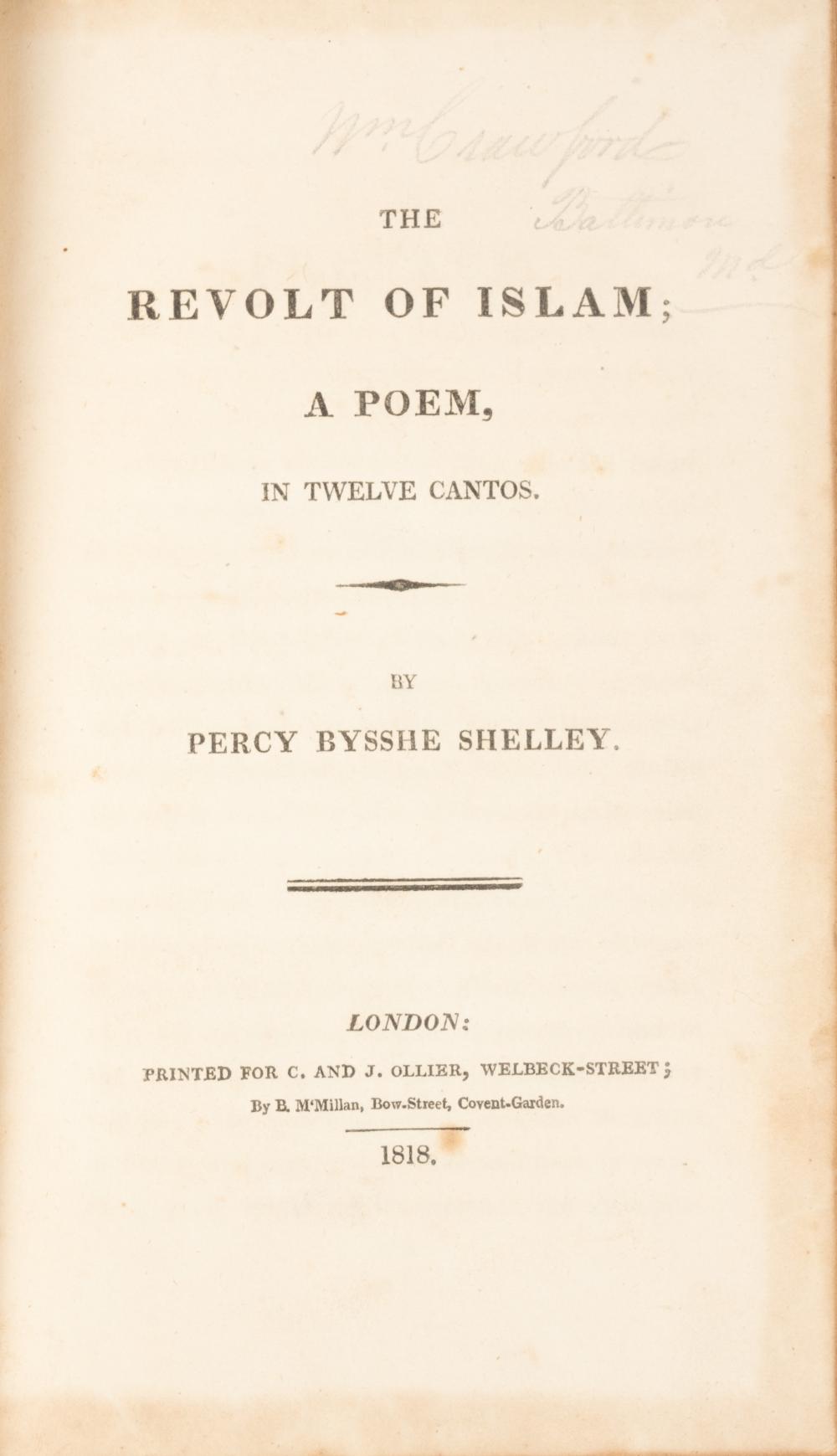 PERCY BYSSHE SHELLEY. THE REVOLT