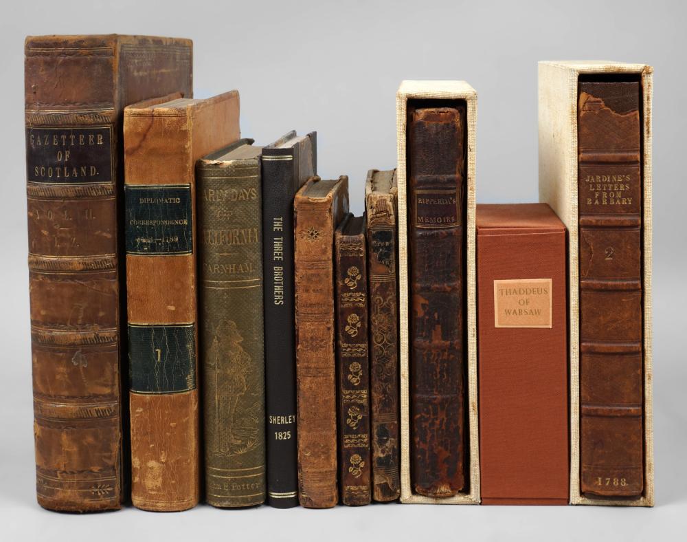 18TH AND 19TH CENTURY LEATHER BOUND