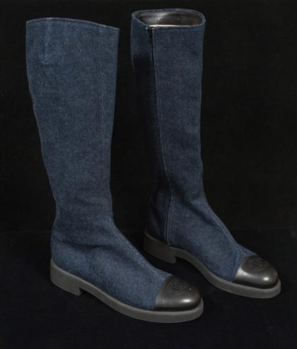 Denim Chanel boots    contemporary