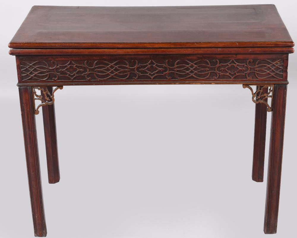 GEORGE III MAHOGANY GAMES TABLE,