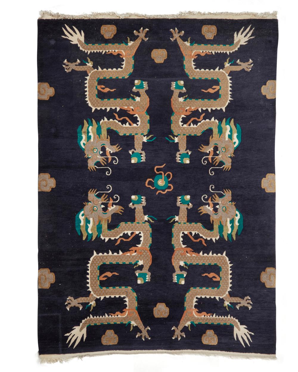 A TIBETAN RUGA Tibetan rug,  20th