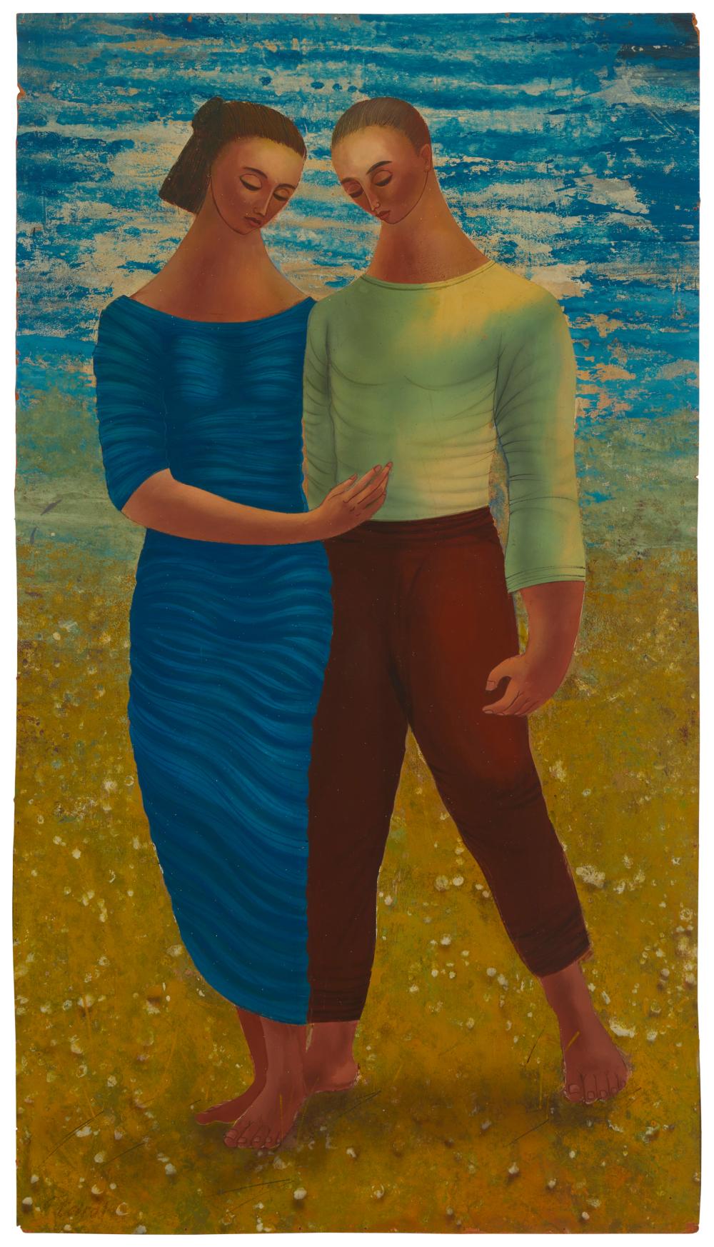 FLAVIO CABRAL (1916-1990), TWO FIGURES,