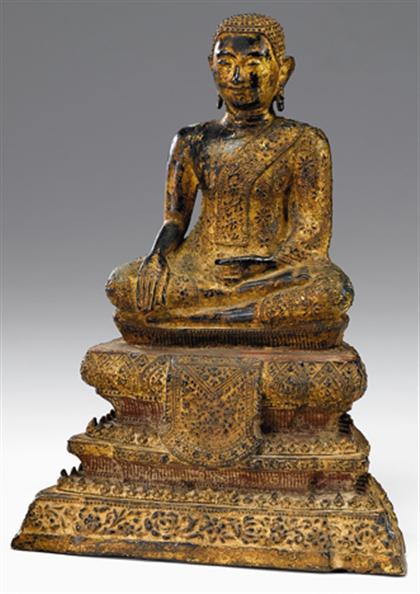 Large Thai gilt bronze buddha figure 4b0d4