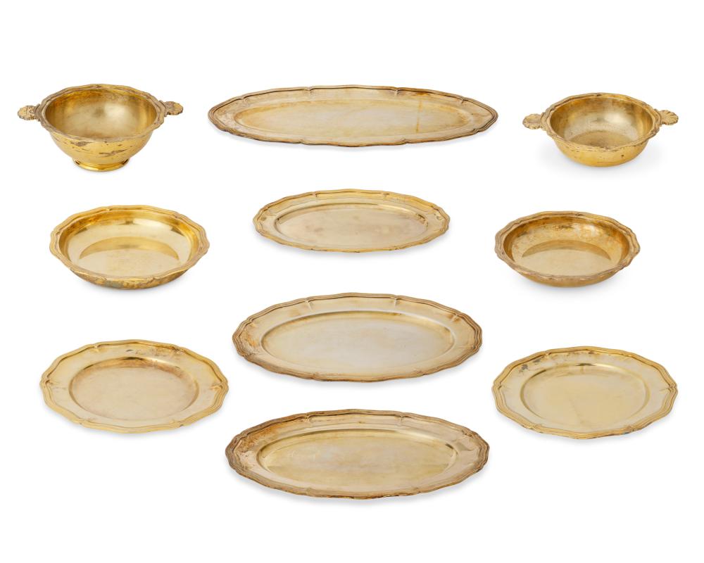 A GROUP OF CHRISTOFLE LOTUS GILT 2ee88c