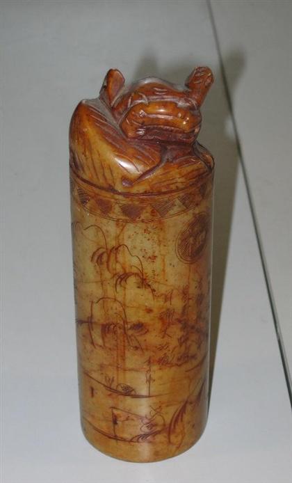 Chinese carved soapstone seal  4b0e3