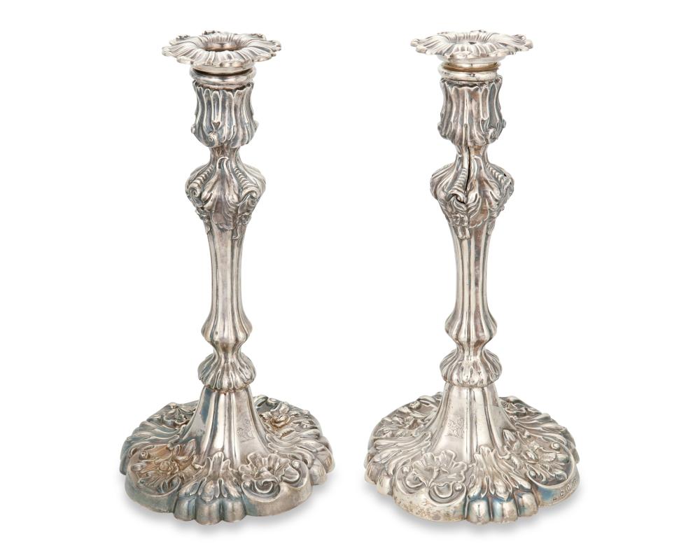 A PAIR OF ENGLISH STERLING SILVER