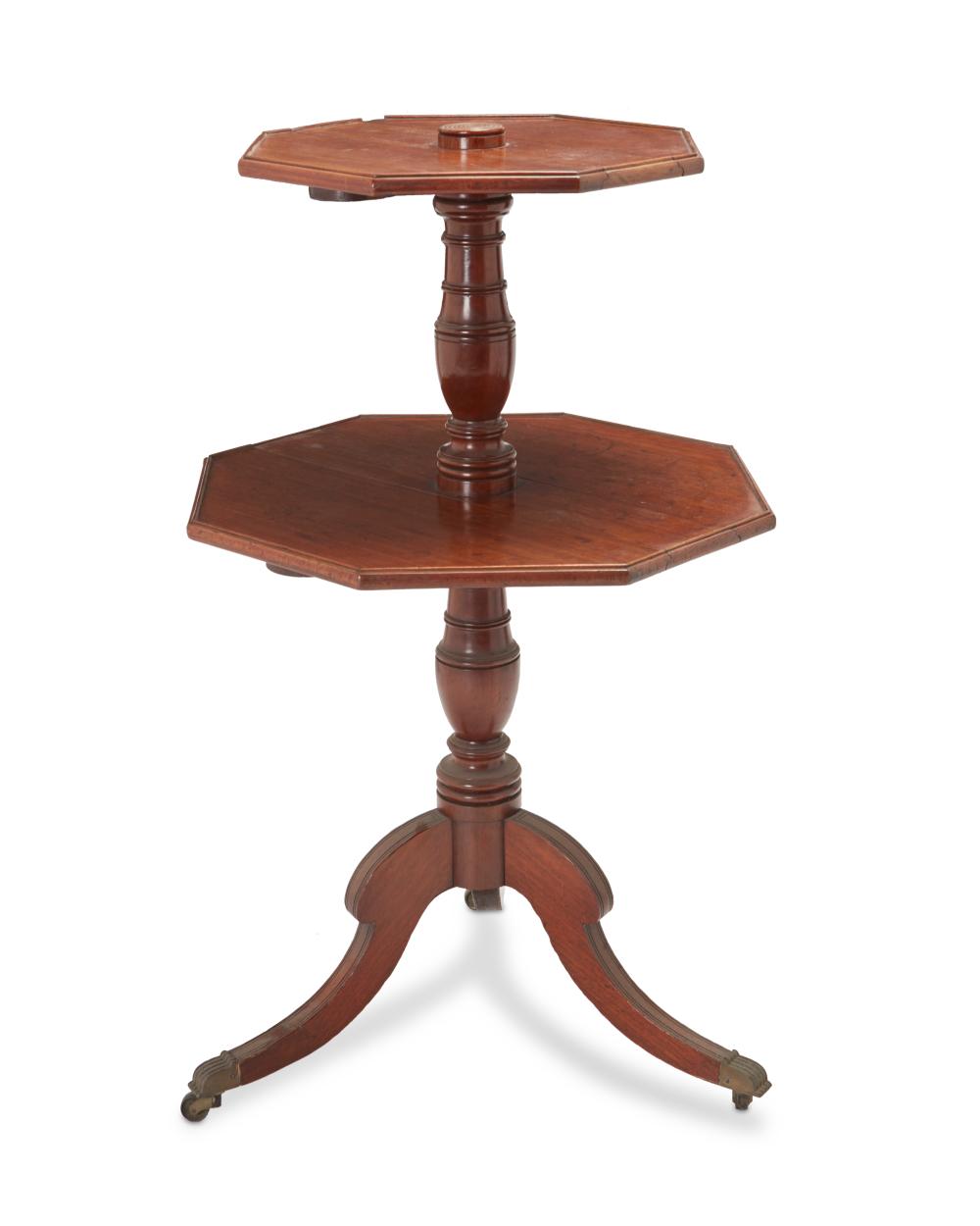 AN ENGLISH DROP-LEAF TIERED MAHOGANY