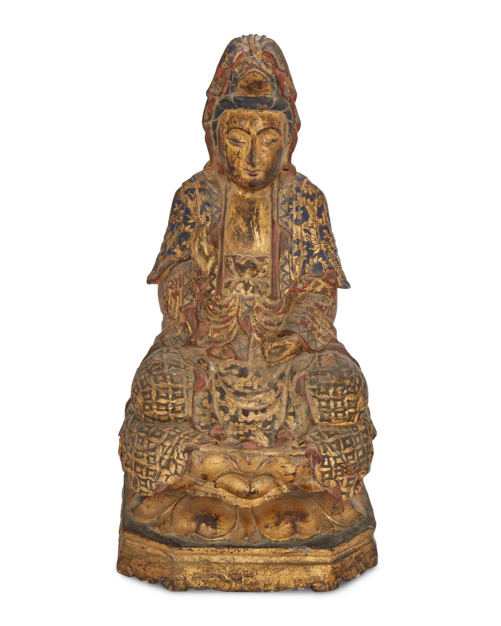 A POLYCHROME AND GILTWOOD BUDDHA 2ee91e