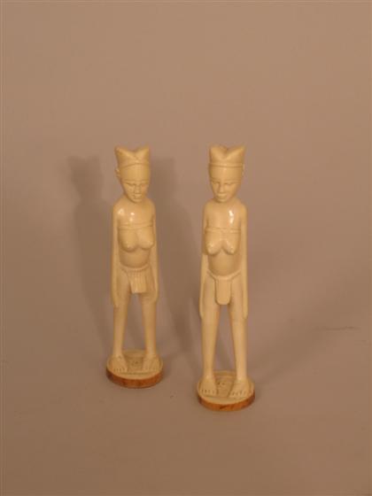 Two ivory female figures      H:
