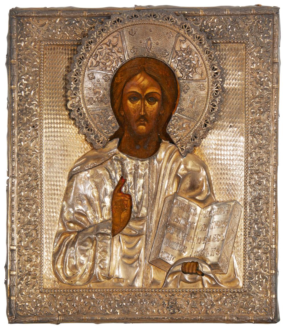 A RUSSIAN ICON OF CHRIST PANTOCRATORA 2ee97e