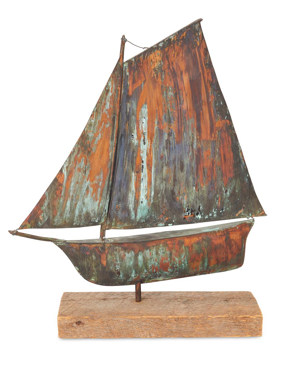 A CONNECTICUT COPPER SMITHS BOAT SCULPTURE