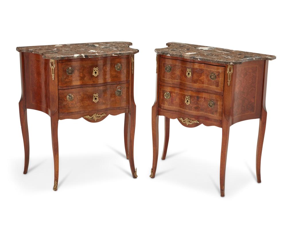 A PAIR OF FRENCH PARQUETRY COMMODESA 2ee9c2