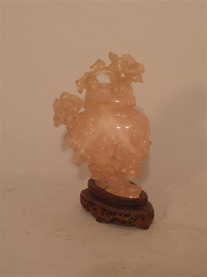 Carved Rose Quartz Covered Urn 4b103