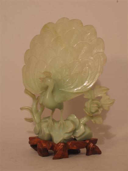 Carved Jade Peacock    20th Century