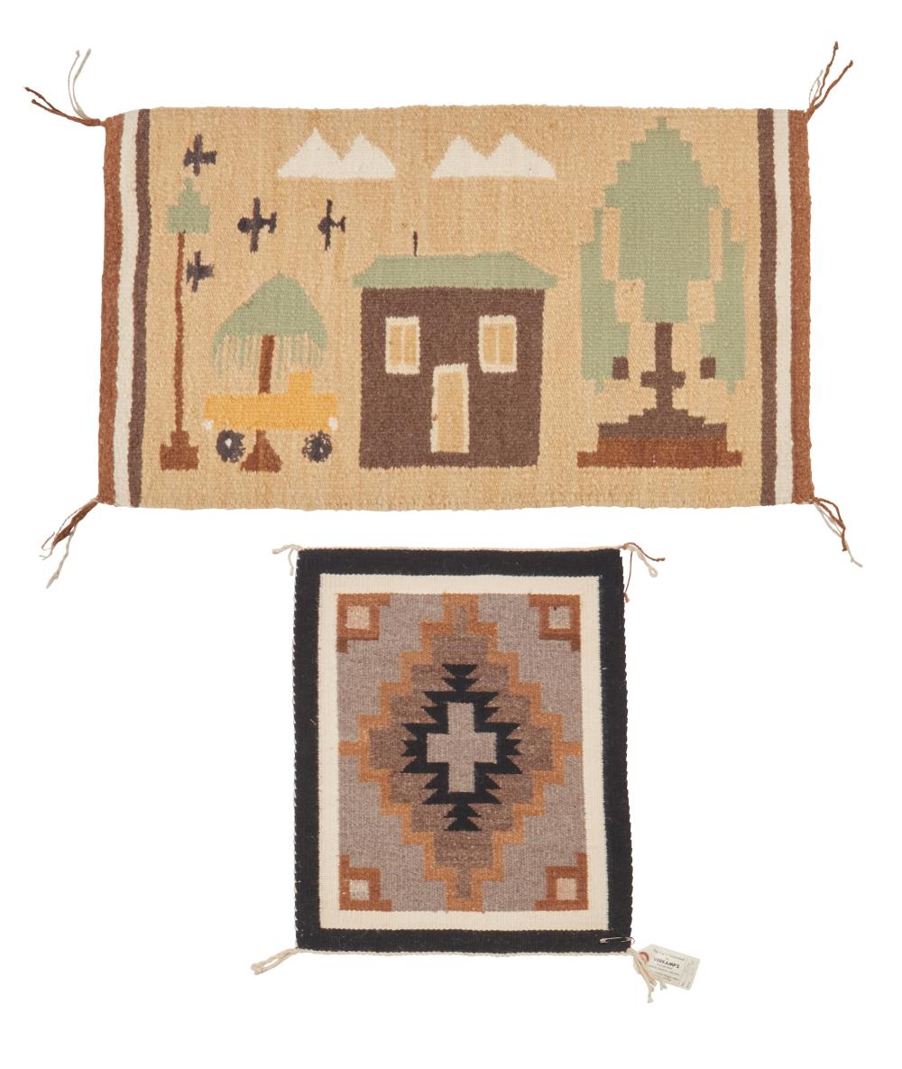 TWO NAVAJO TEXTILESTwo Navajo textiles,