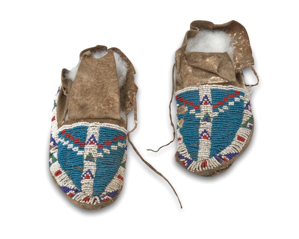 A PAIR OF PLAINS INDIAN BEADED