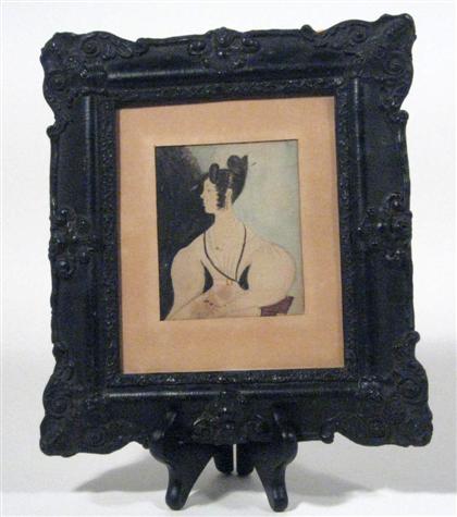 Profile of a seated young lady in white