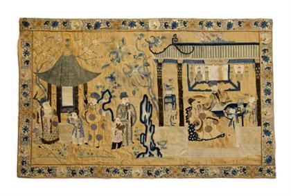 Chinese embroidered silk panel    19th