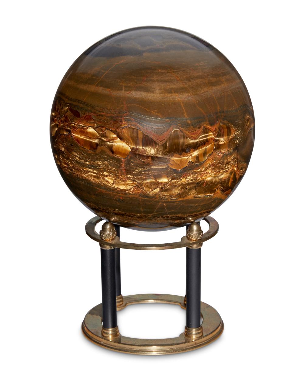 A TIGER S EYE POLISHED SPHERE WITH 2eec91