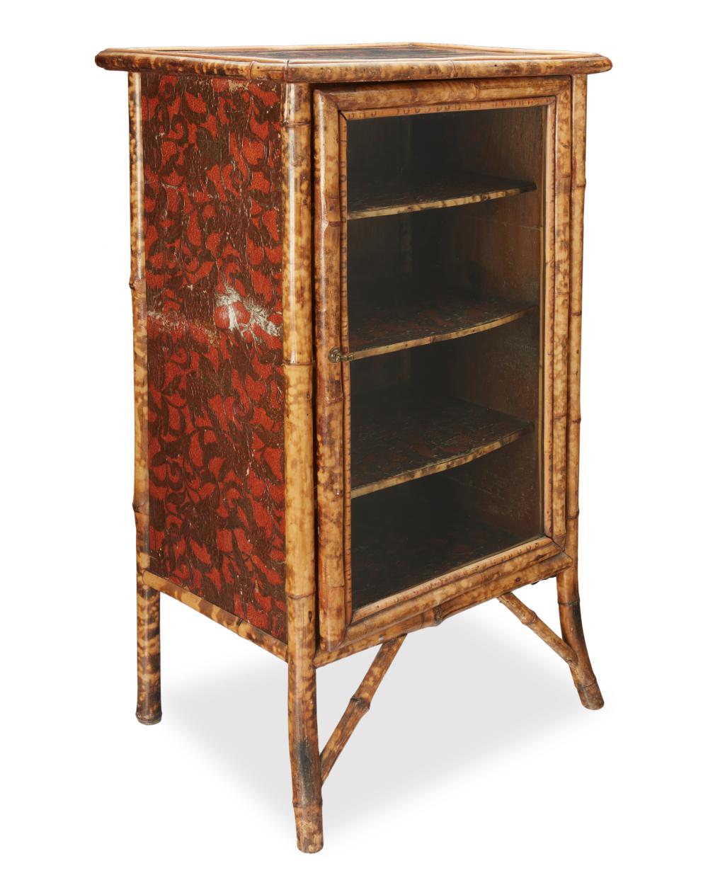 A VICTORIAN TIGER BAMBOO CABINETA 2eecf9