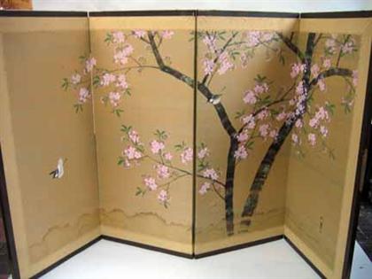 Japanese four panel Byobu screen 4b14e