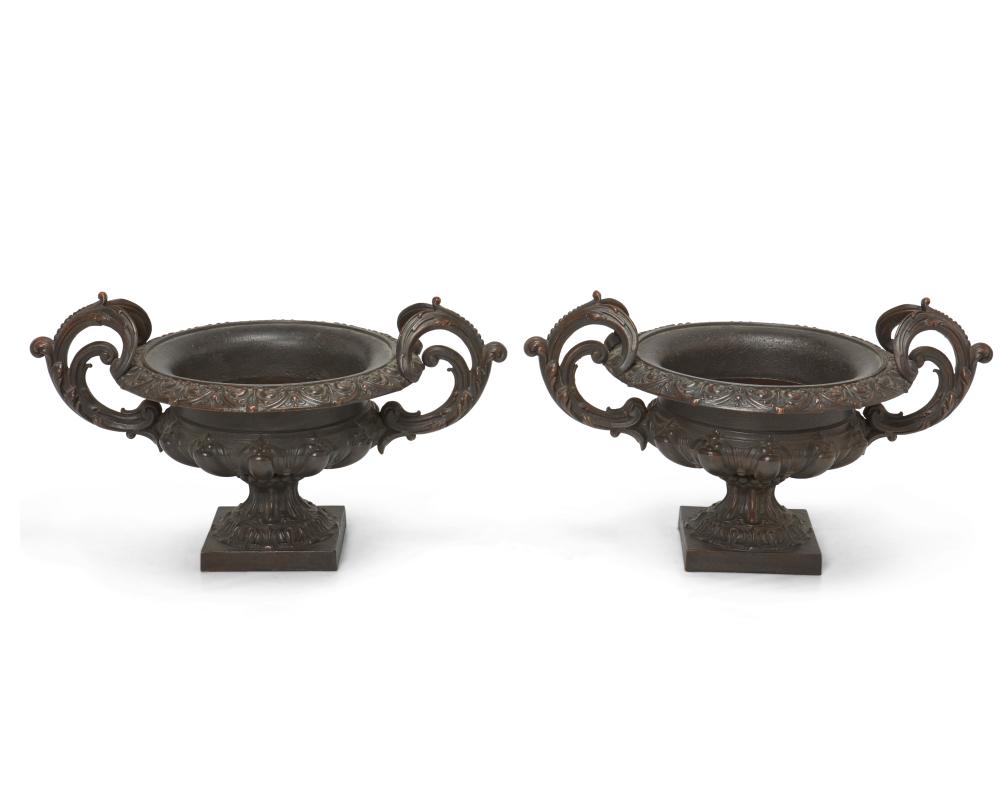 A PAIR OF CAST IRON AND COPPER