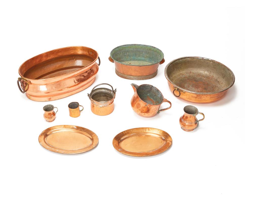 A GROUP OF COPPER TABLE ITEMSA
