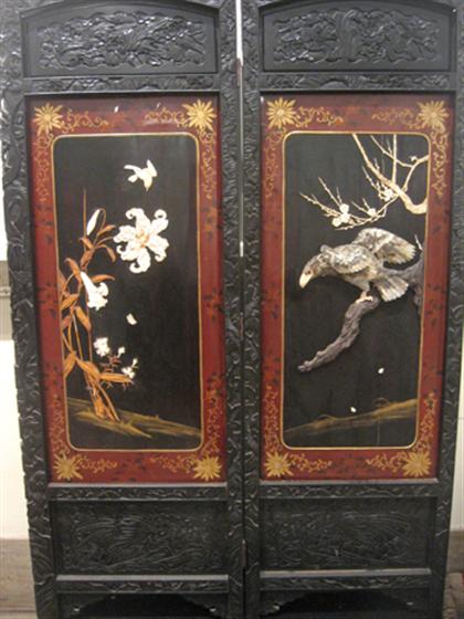 Four panel bone and mother-of-pearl