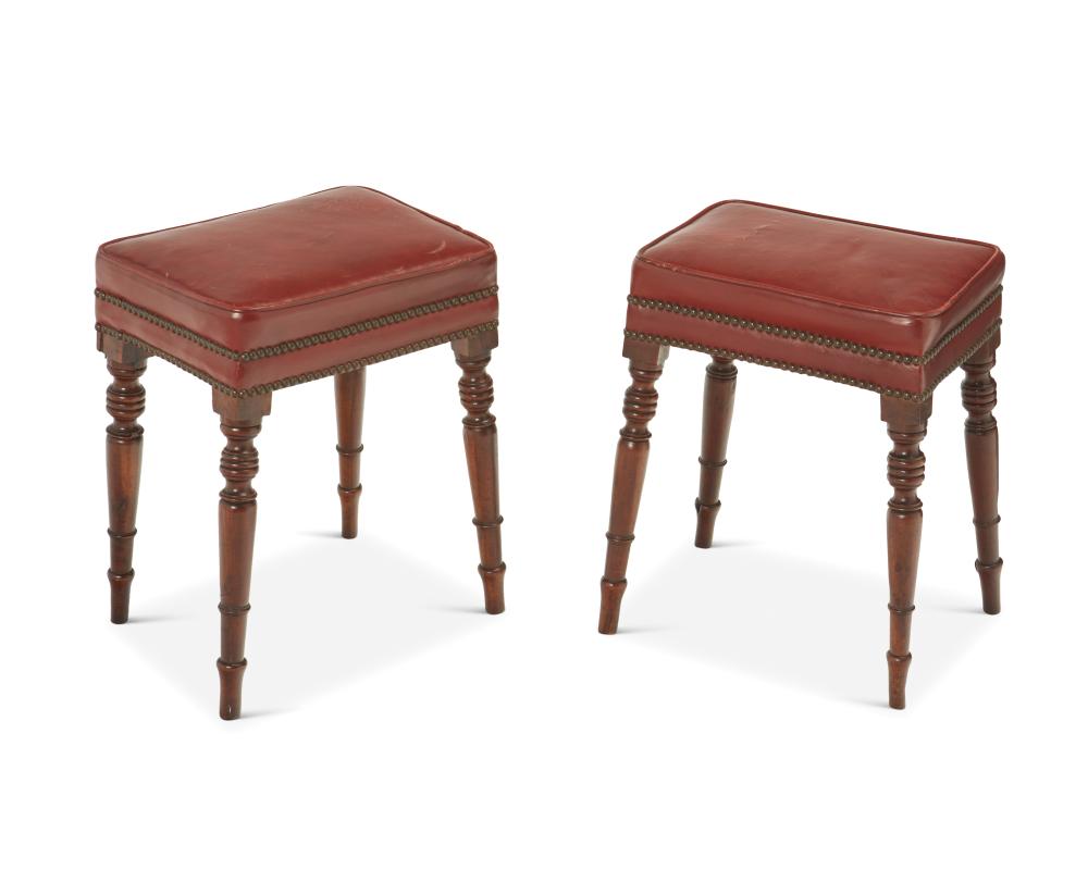 A PAIR OF GEORGIAN MAHOGANY STOOLSA 2eed35