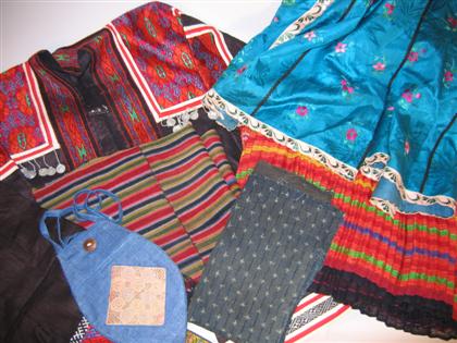 Five Sino Tibetan textiles 19th 4b153