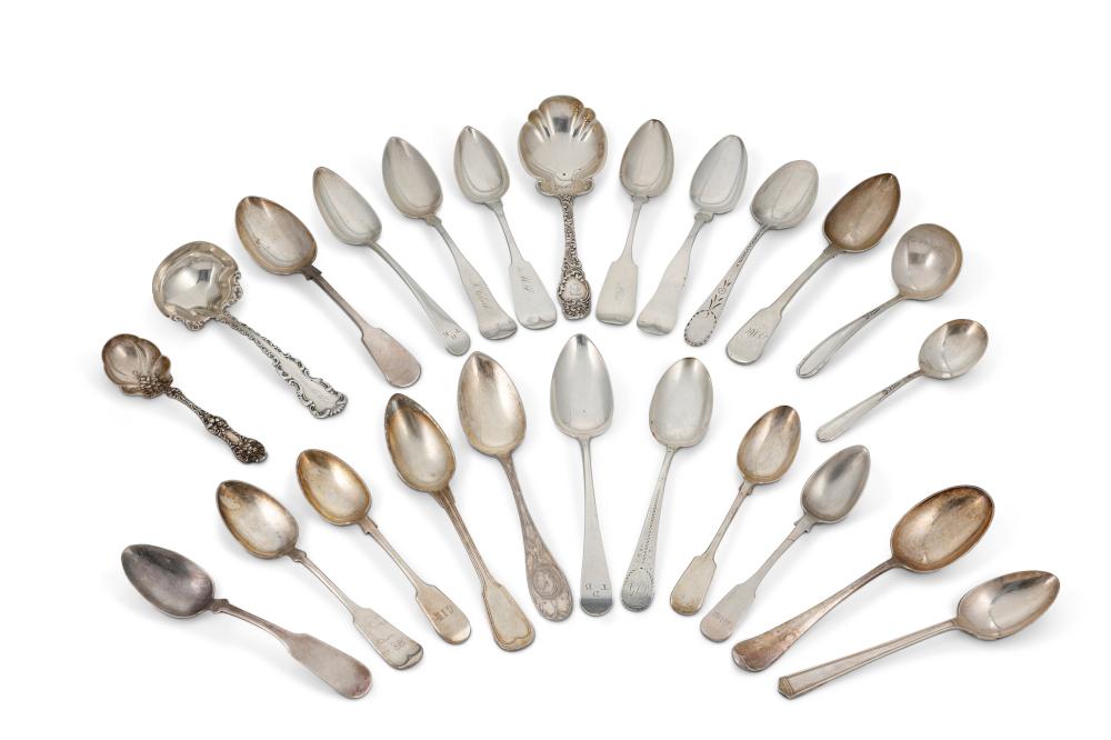 A GROUP OF STERLING SILVER SPOONSA