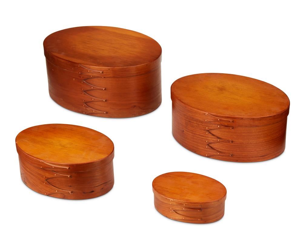 A SET OF OVAL SHAKER-STYLE BENTWOOD