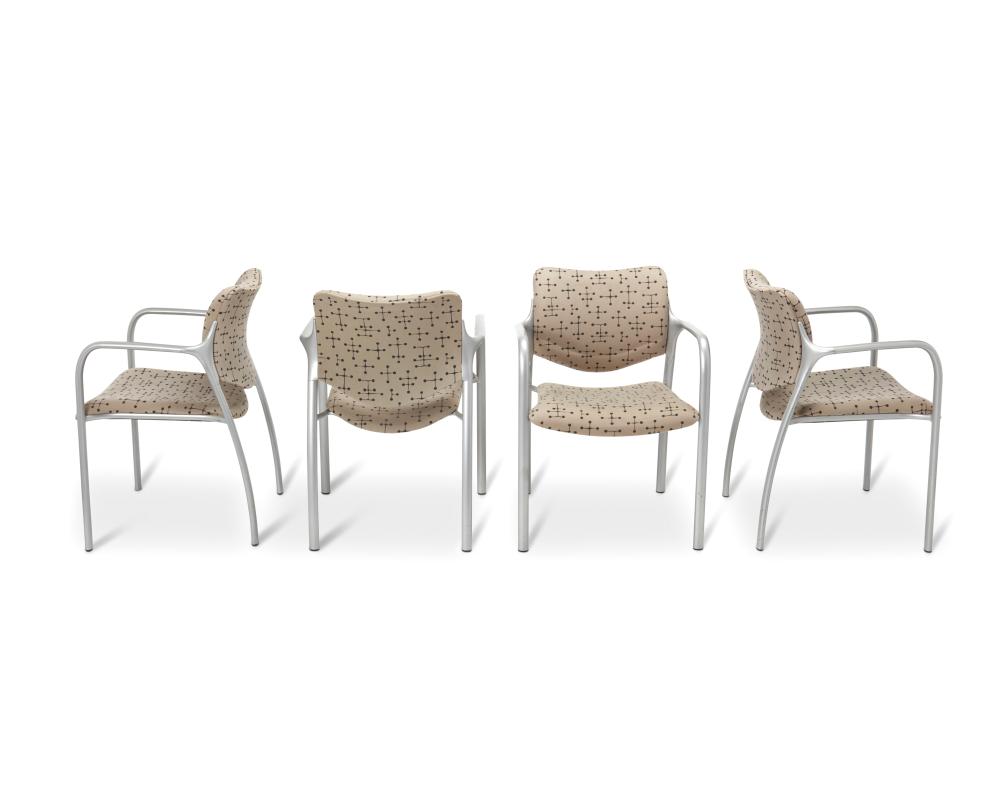 FOUR HERMAN MILLER ASIDE CHAIRS,