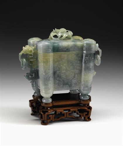 Fine Chinese jadeite archaic covered