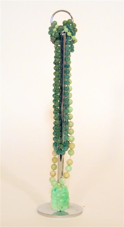 Chinese light celadon bead necklace