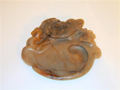 Chinese brown jade brush washer