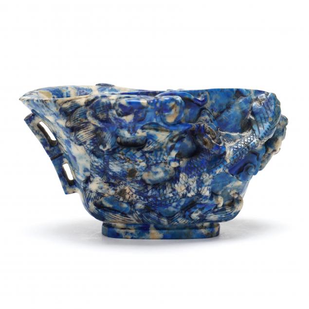 A CHINESE SODALITE LIBATION CUP 20th