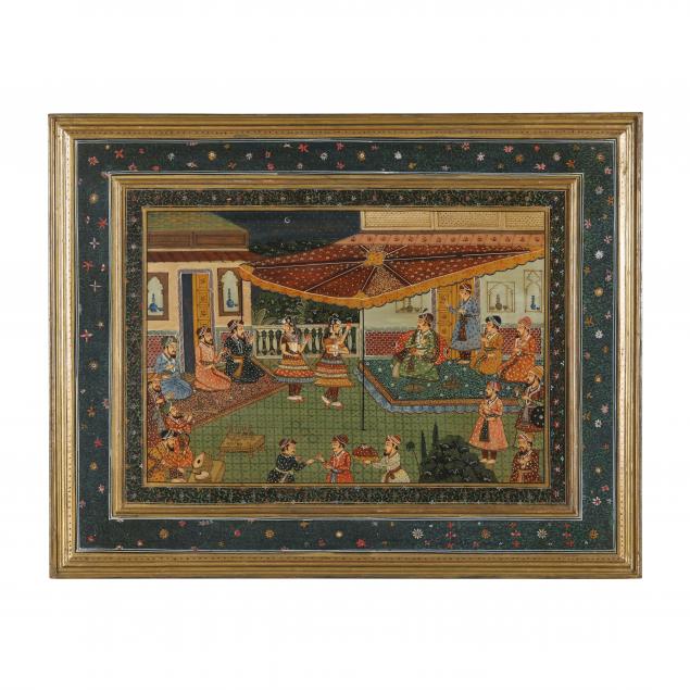 AN INDIAN PAINTING OF MUGHAL COURT