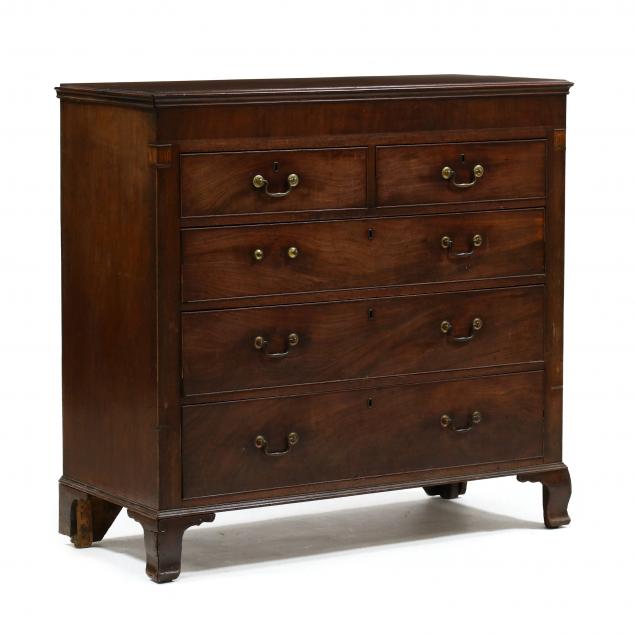 GEORGE III INLAID MAHOGANY CHEST 2ef0f8