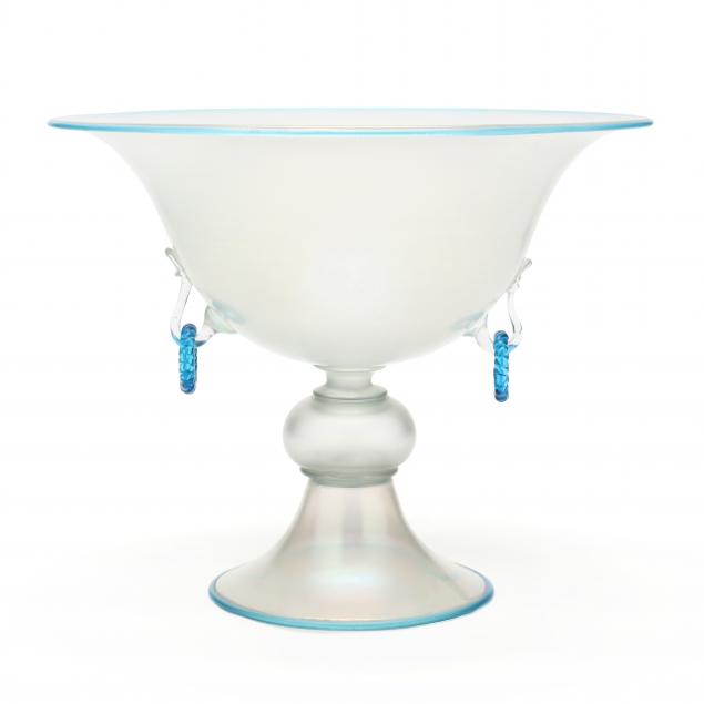 A FINE VENETIAN GLASS FOOTED BOWL