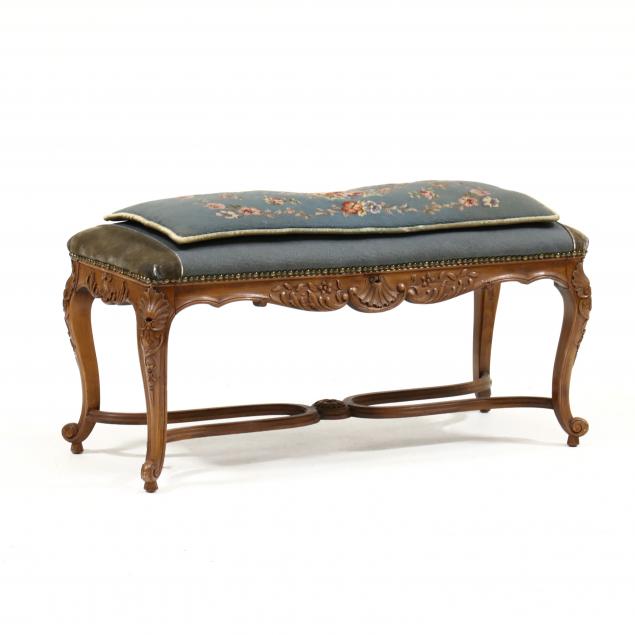 LOUIS XVI STYLE CARVED AND UPHOLSTERED